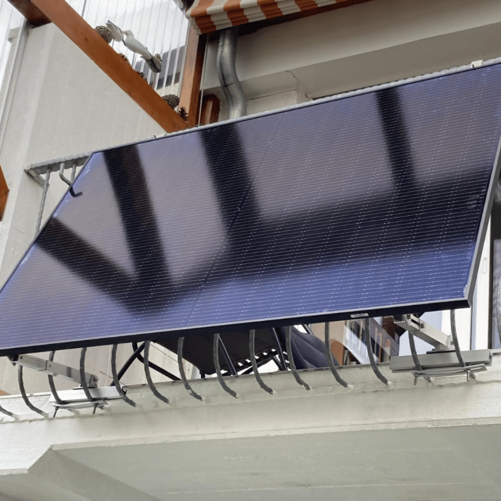 Balkonkraftwerk Halterung für den Balkon - Set für ein Solarmodul