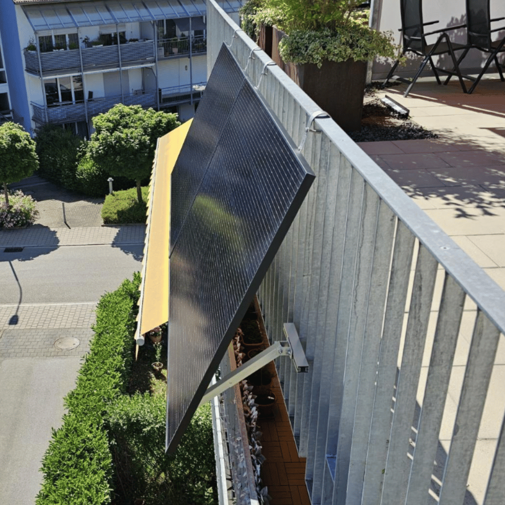 Balkonkraftwerk Halterung für den Balkon - Set für ein Solarmodul