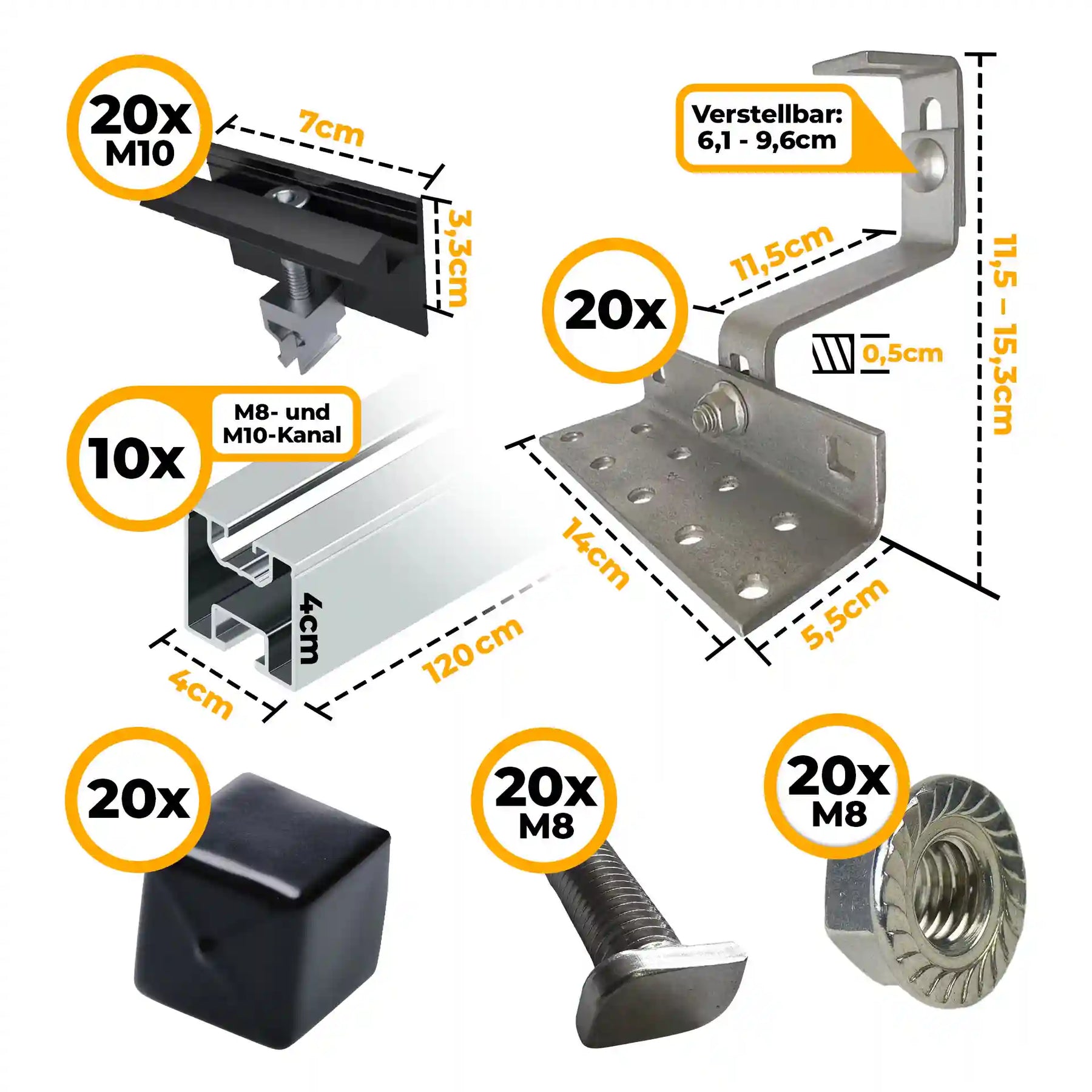 Solarkraftwerk mit Anker SOLIX Solarbank 3 Pro 2500W Glas-Glas bifazial - Komplettset Schrägdach vertikal