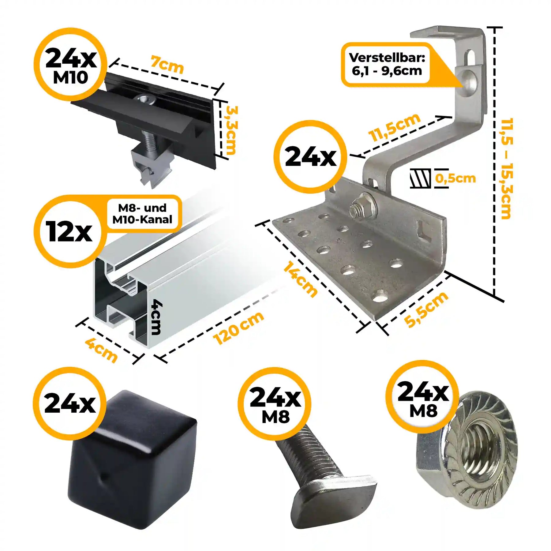 Solarkraftwerk mit Anker SOLIX Solarbank 3 Pro 3000W Glas-Glas bifazial - Komplettset Schrägdach vertikal