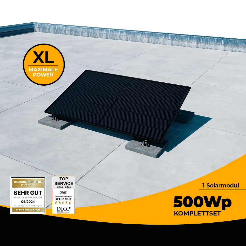 Balkonkraftwerk Flachdach 500 Watt - solago