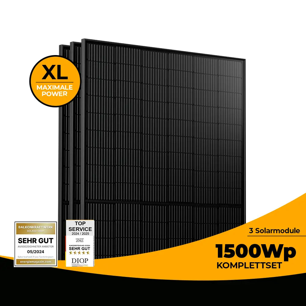 1500W Balkonkraftwerk Set ohne Halterung - solago