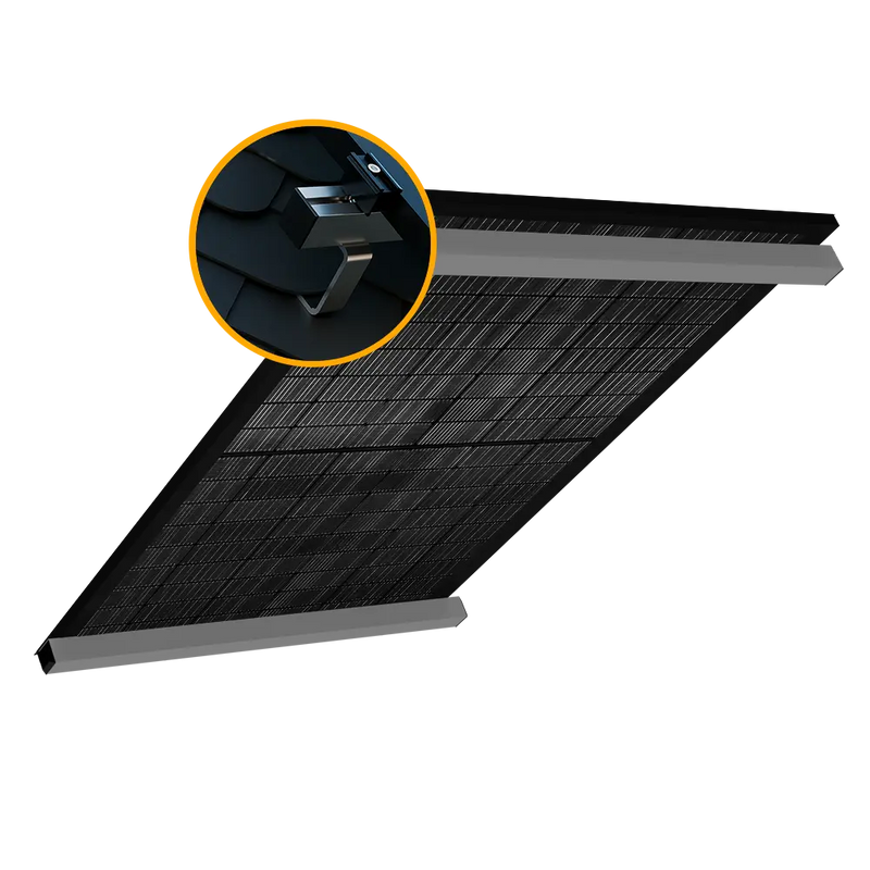 Balkonkraftwerk Halterung für das Schieferdach - Set für ein Solarmodul