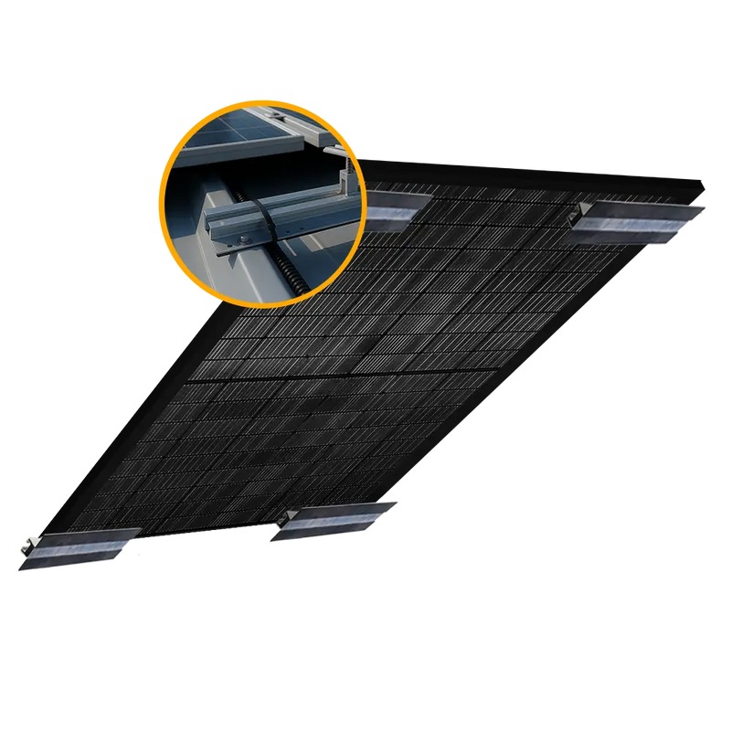 Balkonkraftwerk Halterung für das Trapezblechdach - Set für ein Solarmodul
