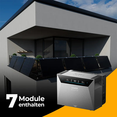 Solarkraftwerk 3500W mit Speicher Anker SOLIX 4 Pro - Komplettset Gitterbalkon