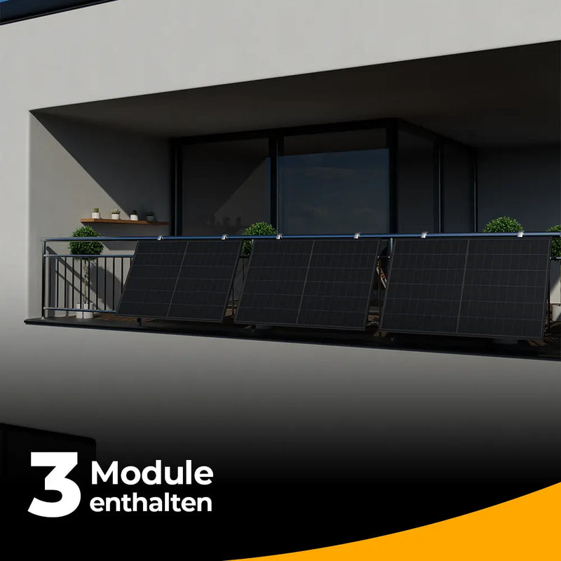 Balkonkraftwerk 1500W - Komplettset Gitterbalkon