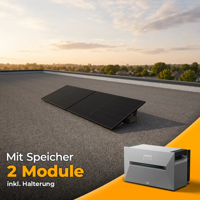 Balkonkraftwerk 1000W/800W mit Speicher Anker SOLIX 3 Pro - Komplettset Flachdach/Boden