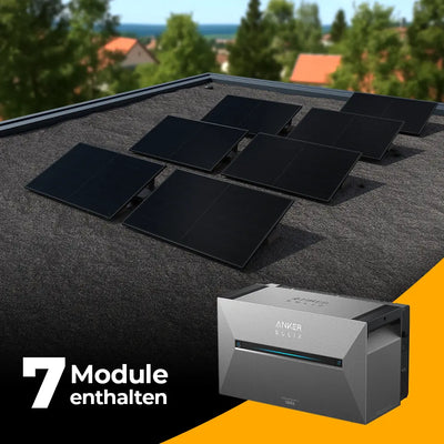 Solarkraftwerk 3500W mit Speicher Anker SOLIX 3 Pro - Komplettset Flachdach/Boden