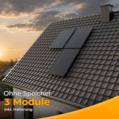 Balkonkraftwerk 1500W – Komplettset Schrägdach