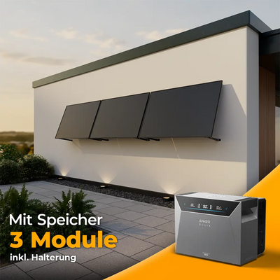 Balkonkraftwerk 1500W mit Speicher Anker SOLIX 4 Pro – Komplettset Wandmontage