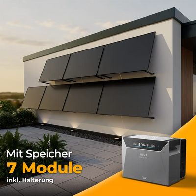 Solarkraftwerk 3500W mit Speicher Anker SOLIX 4 Pro - Komplettset Wandmontage