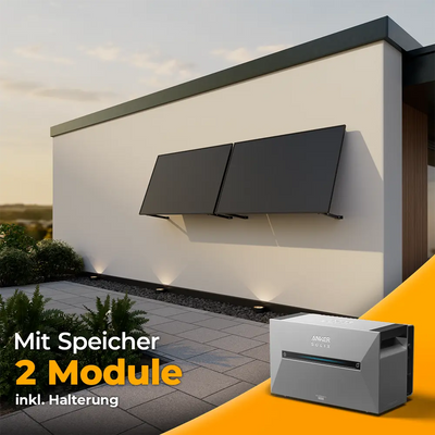 Balkonkraftwerk 1000W/800W mit Speicher Anker SOLIX 3 Pro - Komplettset Wandmontage