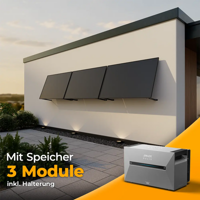 Balkonkraftwerk 1500W mit Speicher Anker SOLIX 3 Pro – Komplettset Wandmontage