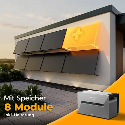 Solarkraftwerk 4000W mit Speicher Anker SOLIX 3 Pro - Komplettset Wandmontage