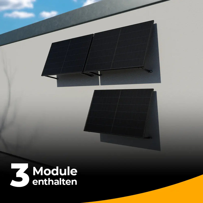 Balkonkraftwerk 1500W – Komplettset Wandmontage