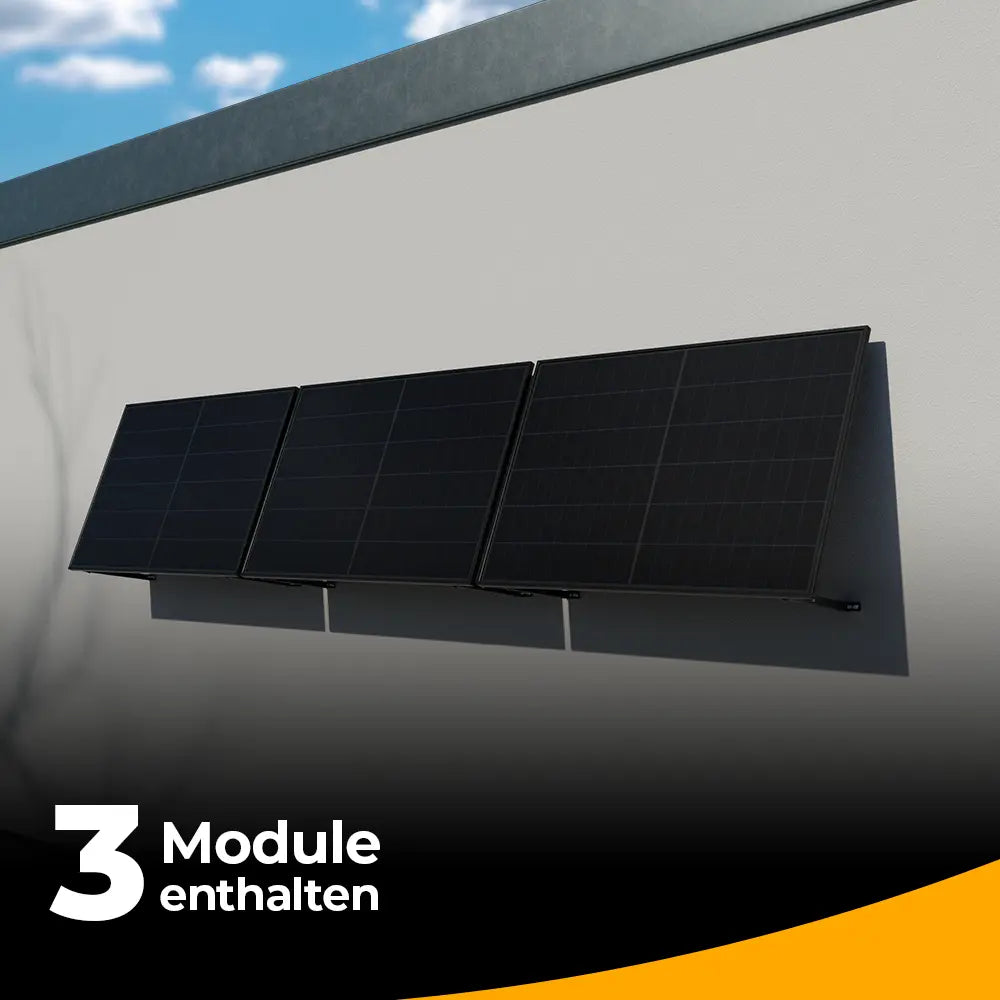 Balkonkraftwerk 1500W – Komplettset Wandmontage
