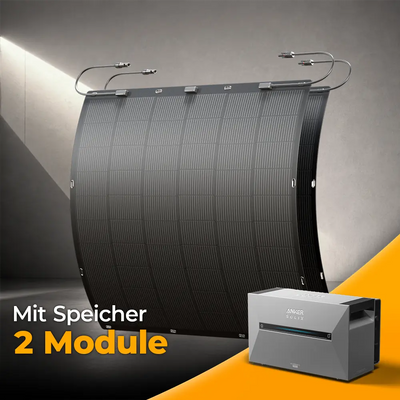 Balkonkraftwerk 450W mit flexiblen Solarmodulen mit Speicher Anker SOLIX 3 Pro - Set