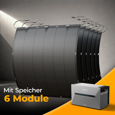 Balkonkraftwerk 1350W mit flexiblen Solarmodulen mit Speicher Anker SOLIX 3 Pro - Set