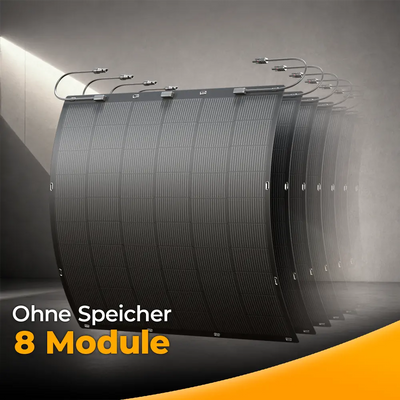 Balkonkraftwerk 1800W mit flexiblen Solarmodulen ohne Speicher - Set