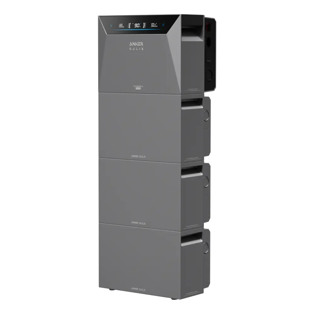 Solarkraftwerk 4000W mit Speicher Anker SOLIX 4 Pro - Komplettset Stabgitterzaun