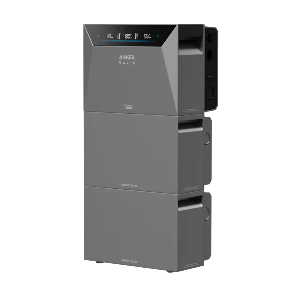 Solarkraftwerk 4000W mit Speicher Anker SOLIX 4 Pro - Komplettset Stabgitterzaun