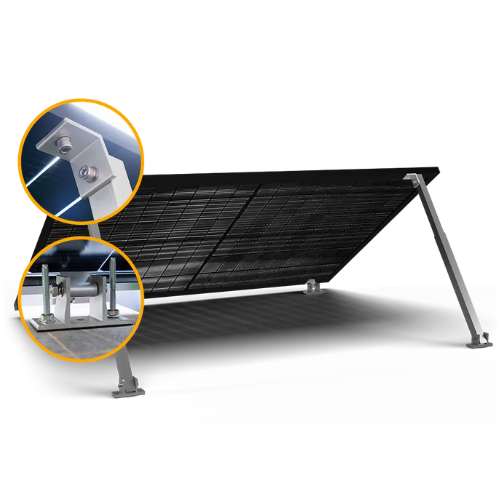 Balkonkraftwerk Halterung für das Flachdach - Set für ein Solarmodul