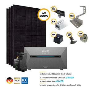 Jolywood 2000 Watt Module Set mit Anker Solix Pro 2 Speicher