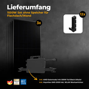 Balkonkraftwerk 1500W – Komplettset Stabgitterzaun