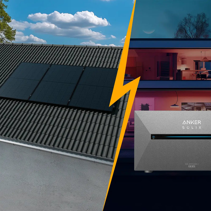 Balkonkraftwerk mit Speicher 1500W - inkl. Anker SOLIX Solarbank 2 Pro - Komplettset Schrägdach