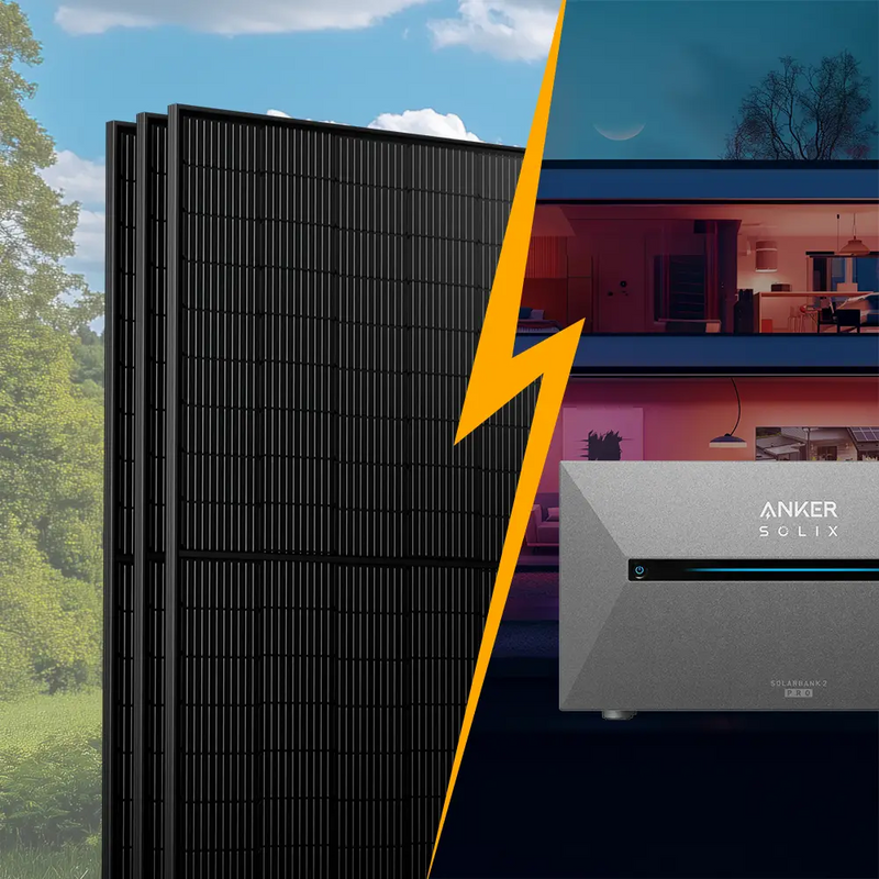 Balkonkraftwerk mit Speicher 1500W - inkl. Anker SOLIX Solarbank 2 Pro - Komplettset