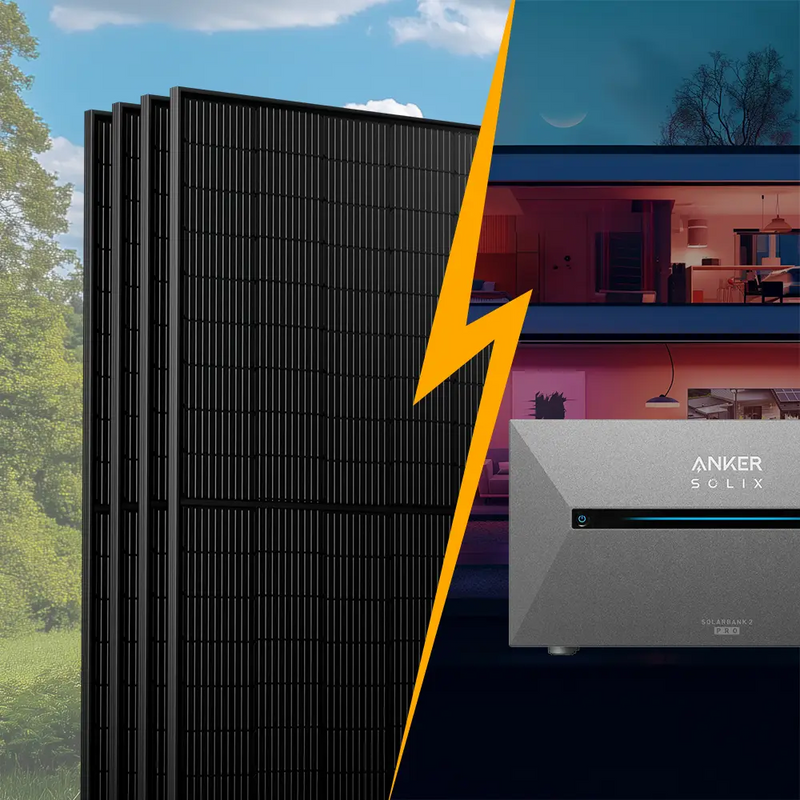 Balkonkraftwerk mit Speicher 2000W - inkl. Anker SOLIX Solarbank 2 Pro - Komplettset