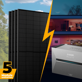 Balkonkraftwerk mit Speicher 2500W - inkl. Anker SOLIX Solarbank 3 Pro