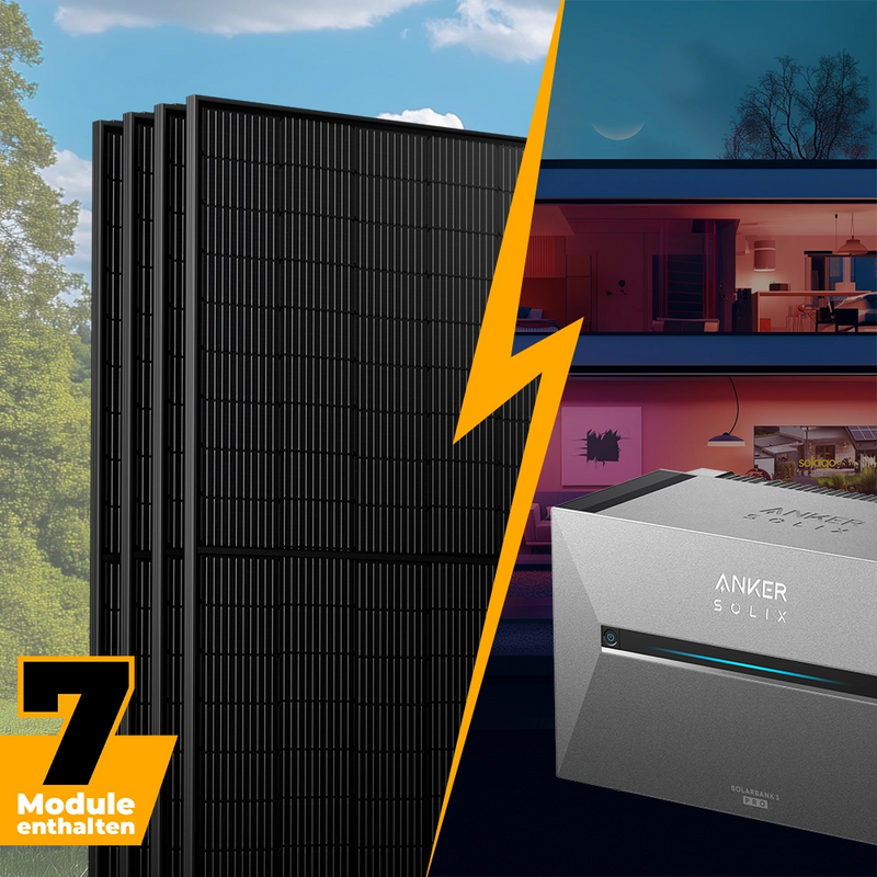 Solarkraftwerk mit Speicher 3500W - inkl. Anker SOLIX Solarbank 3 Pro