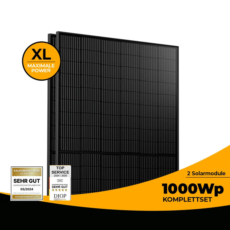 Balkonkraftwerk 1000W/800W Glas-Glas bifazial - Set