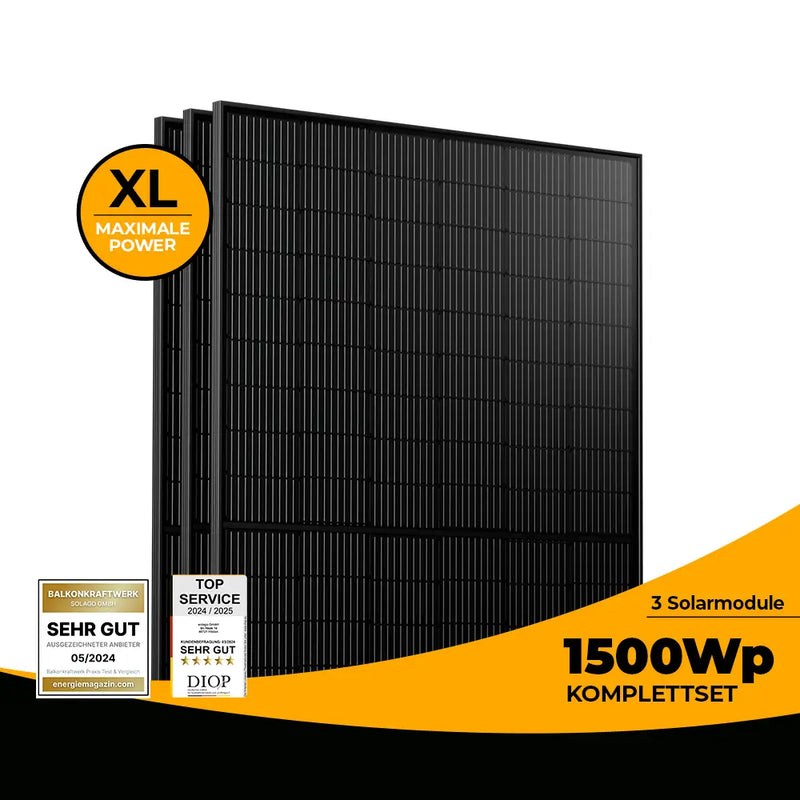 Balkonkraftwerk 1500W Glas-Glas bifazial - Set