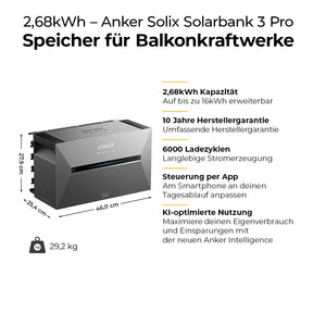 Anker Solix BP2700 – 2,7kWh Erweiterungsakku für Anker SOLIX 3 Pro