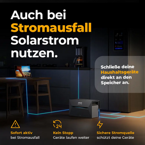 Notstromfunktion mit dem Anker Solix Speicher 3 Pro – Haushaltsgeräte auch bei Stromausfall weiter nutzen. Speicher aktiviert sich sofort, Geräte laufen ohne Unterbrechung weiter, sichere Stromquelle schützt deine Geräte. Jetzt bei solago erhältlich.