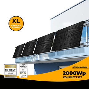 Balkonkraftwerk 2000 Watt für den Gitterbalkon - solago