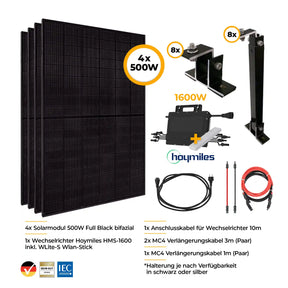 Balkonkraftwerk Komplettset mit Halterung 2000W