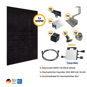 Balkonkraftwerk Komplettset mit Halterung 500W