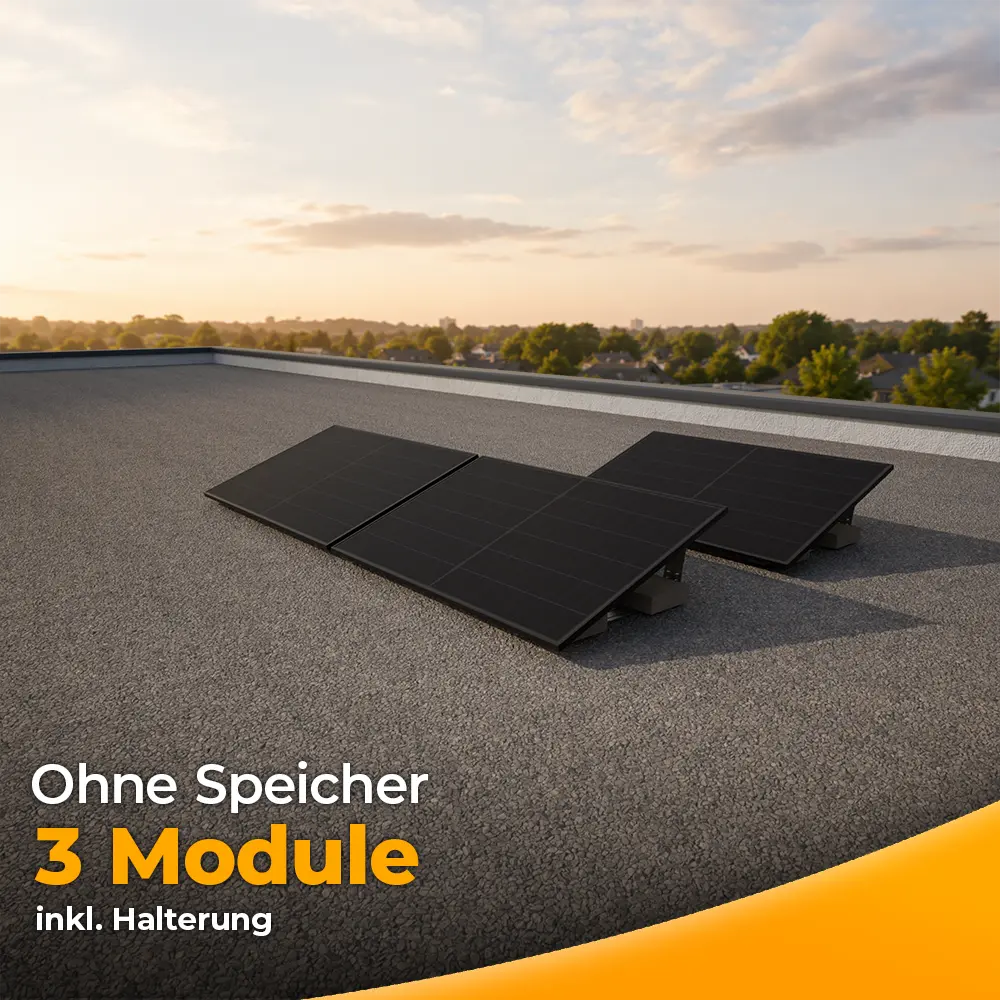 Balkonkraftwerk 1500W – Komplettset Flachdach/Boden
