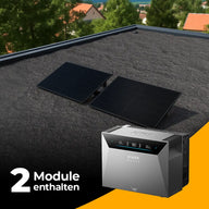 Produktbild - Balkonkraftwerk 1000W/800W mit Speicher Anker SOLIX 4 Pro - Komplettset Flachdach/Boden