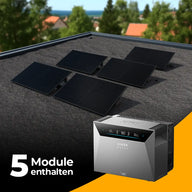 Produktbild - Solarkraftwerk 2500W mit Speicher Anker SOLIX 4 Pro - Komplettset Flachdach/Boden