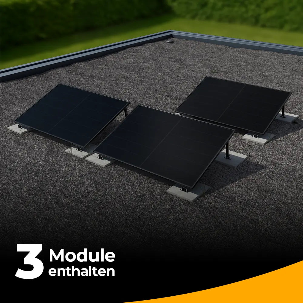 Balkonkraftwerk für das Flachdach mit 1500W