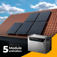 Produktbild - Solarkraftwerk 2500W mit Speicher Anker SOLIX 4 Pro - Komplettset Schrägdach