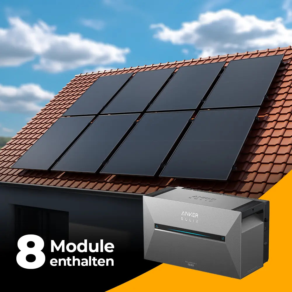 Solarkraftwerk 4000W mit Speicher – Anker SOLIX 3 Pro Komplettset für Schrägdach. Effiziente Photovoltaikanlage mit integriertem Speicher für nachhaltige Stromversorgung. Jetzt bei solago erhältlich.