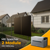 Balkonkraftwerk 1000W/800W mit Speicher Anker SOLIX 3 Pro - Komplettset Stabgitterzaun