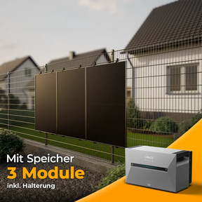 Balkonkraftwerk 1500W mit Speicher Anker SOLIX 3 Pro – Komplettset Stabgitterzaun