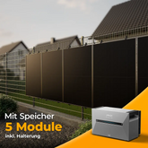 Solarkraftwerk 2500W mit Speicher Anker SOLIX 3 Pro - Komplettset Stabgitterzaun