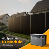 Solarkraftwerk 5000W mit Speicher Anker SOLIX 4 Pro - Komplettset Stabgitterzaun